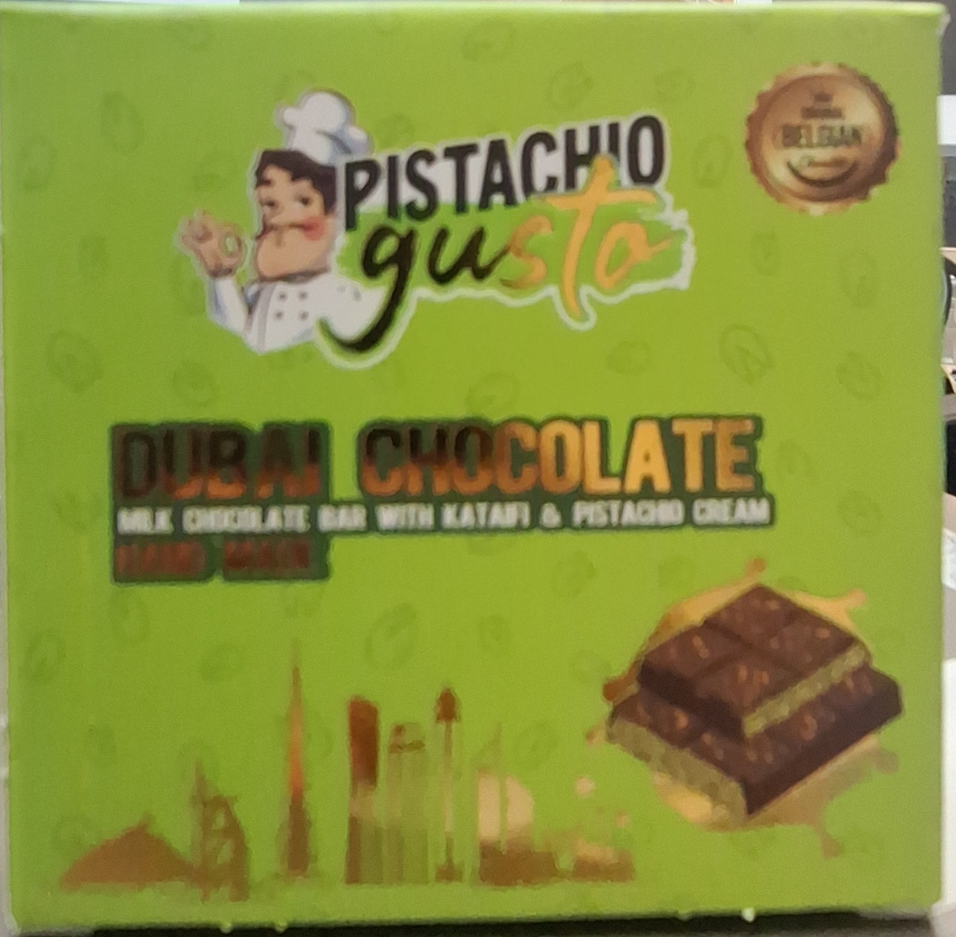 Pistachio Gusto Dubai Chocolate - Milk Chocolate Pistachio Small Bar 100g