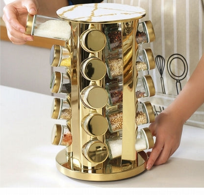 16-piece spice rack(Golden color )