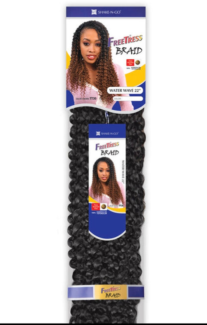 Freetress Crochet Braid Water Bulk 22" #1B #27
