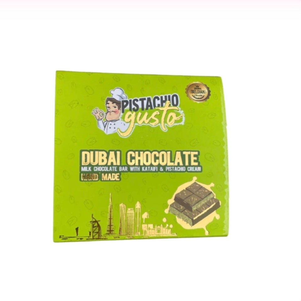 Pistachio Gusto Dubai Chocolate - Milk Chocolate Pistachio Small Bar 100g